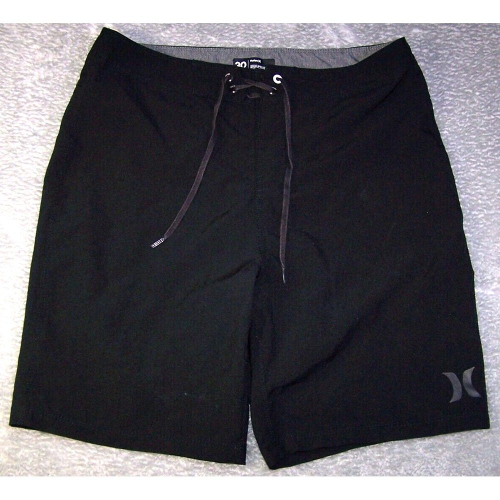 Hurley Shorts Men's 32X8 (Tag 30)‎ Chino Walk Black Stretch Cotton Flat Front